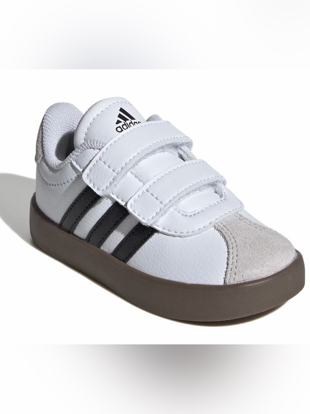 kids' adidas Vl Court 3.0 shoes black white sneakers size 9